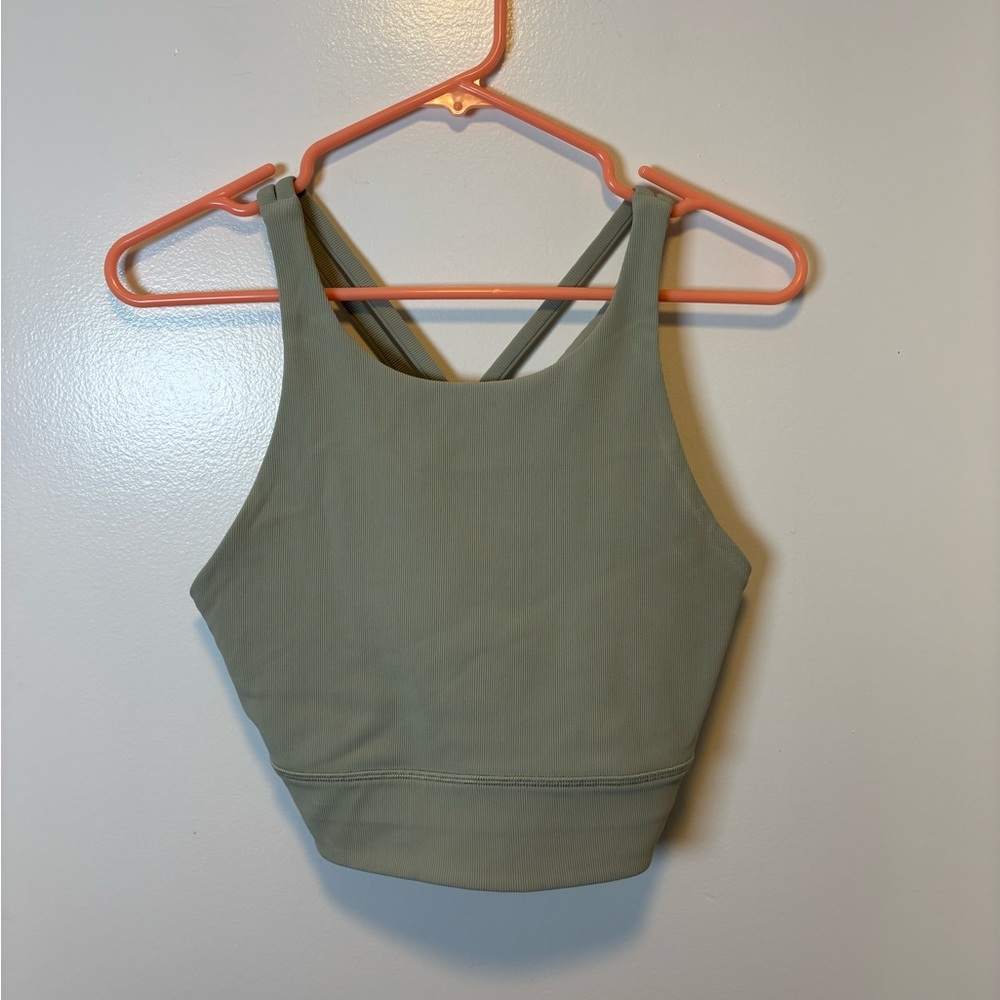 Lululemon Energy bra high neck long line ribbed women's size 12